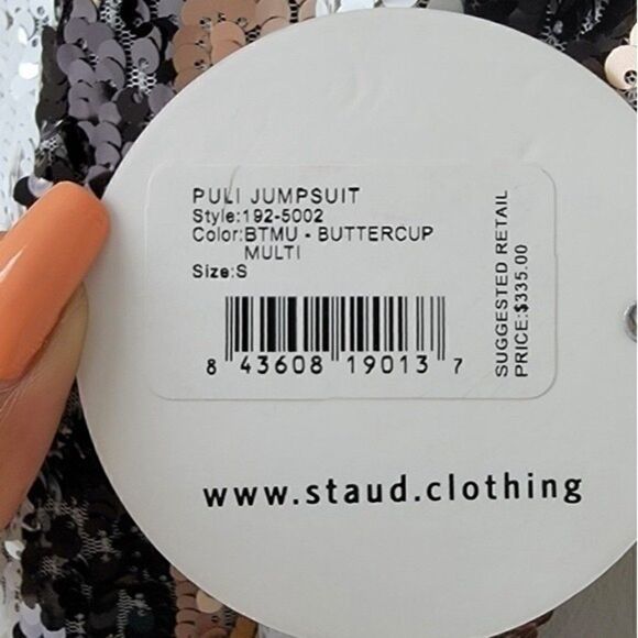 Nwt STAUD puli jumpsuit sequin striped multicolor - Picture 16 of 16